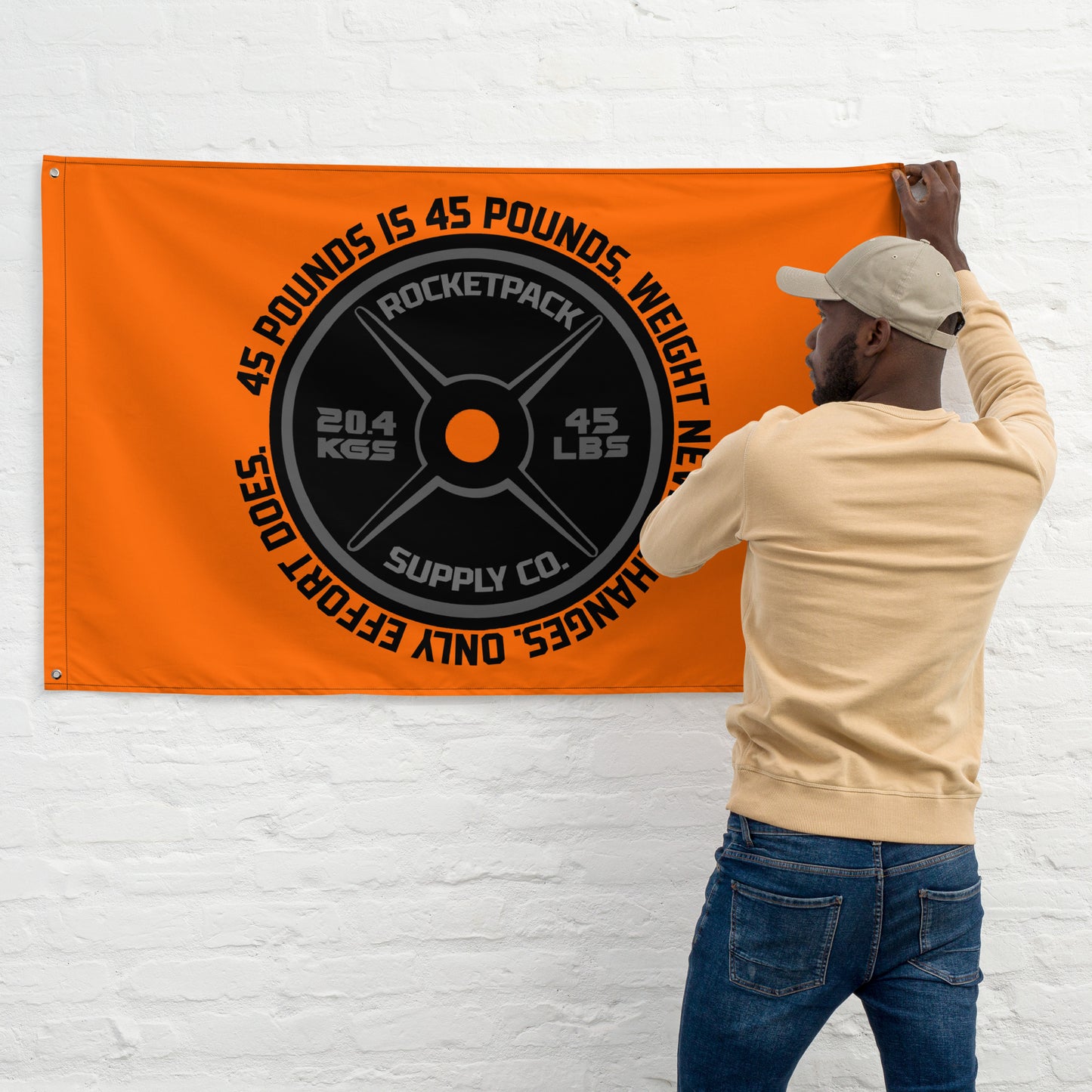 WEIGHT NEVER CHANGES | GYM FLAG | ORANGE